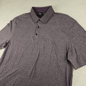Jos. A‎ Bank Traveler Polo Shirt Purple Rib Striped Traditional Fit XL Golf